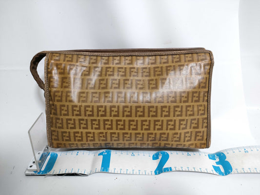 FENDI Zucchino Clutch Bag with Zucca Pattern