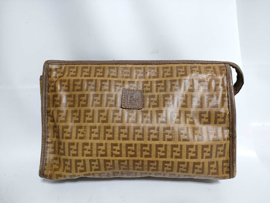 FENDI Zucchino Clutch Bag with Zucca Pattern