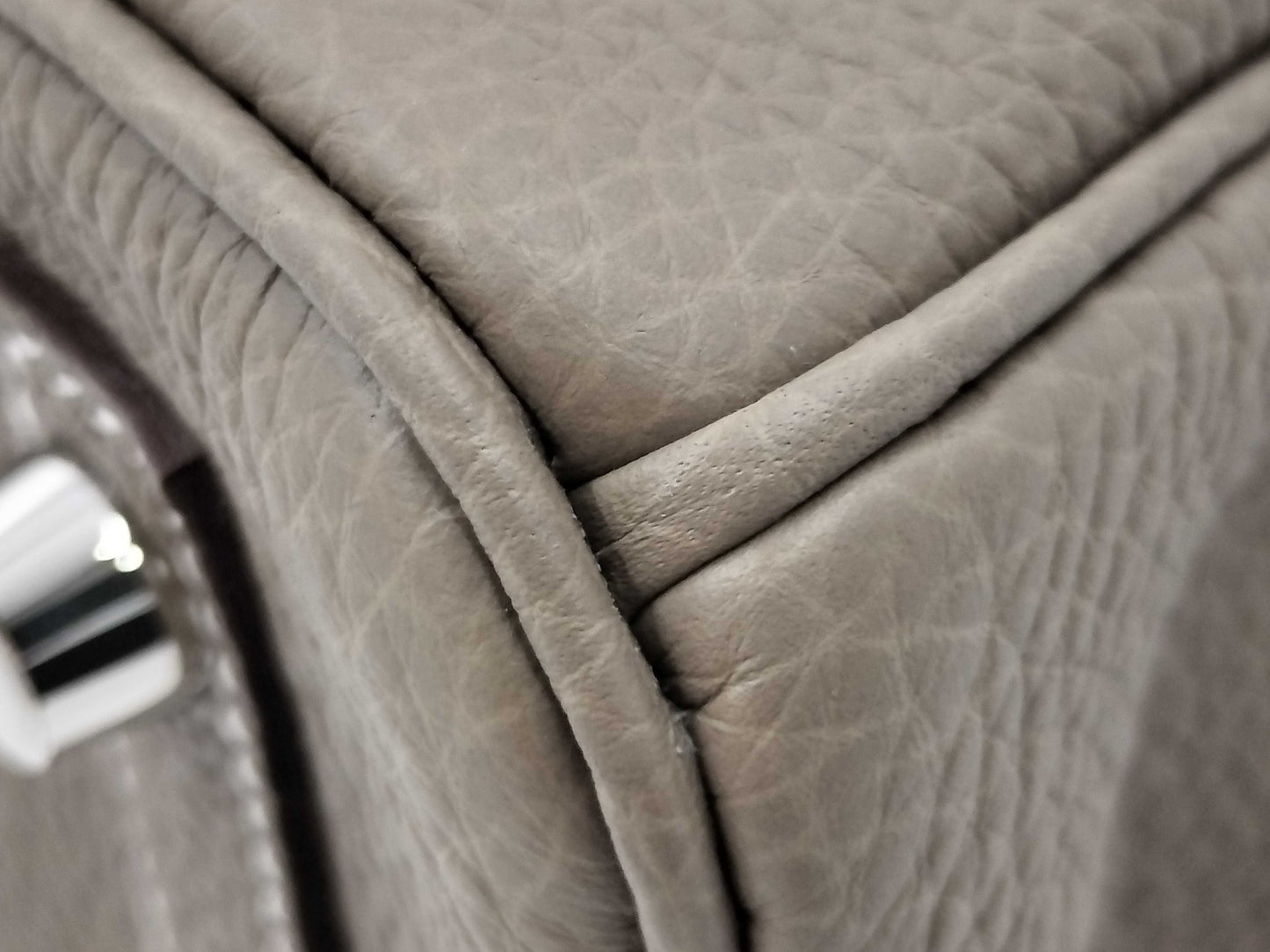 HERMES Birkin 25 Togo Etoupe Silver Hardware K Stamp Handbag