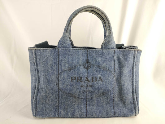 PRADA Prada Denim Canapa 2-way Tote Bag