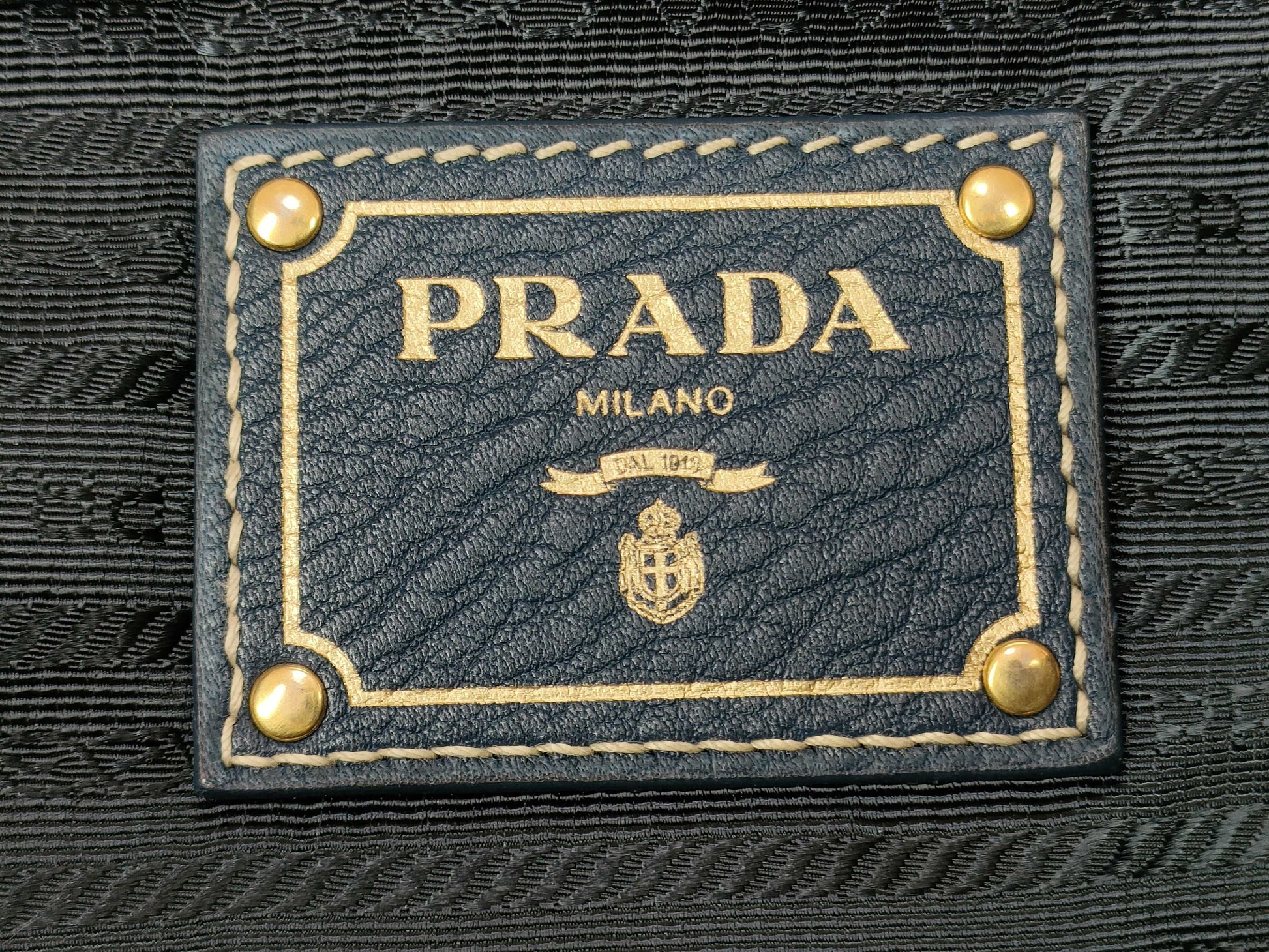 PRADA Vitello Navy Handbag