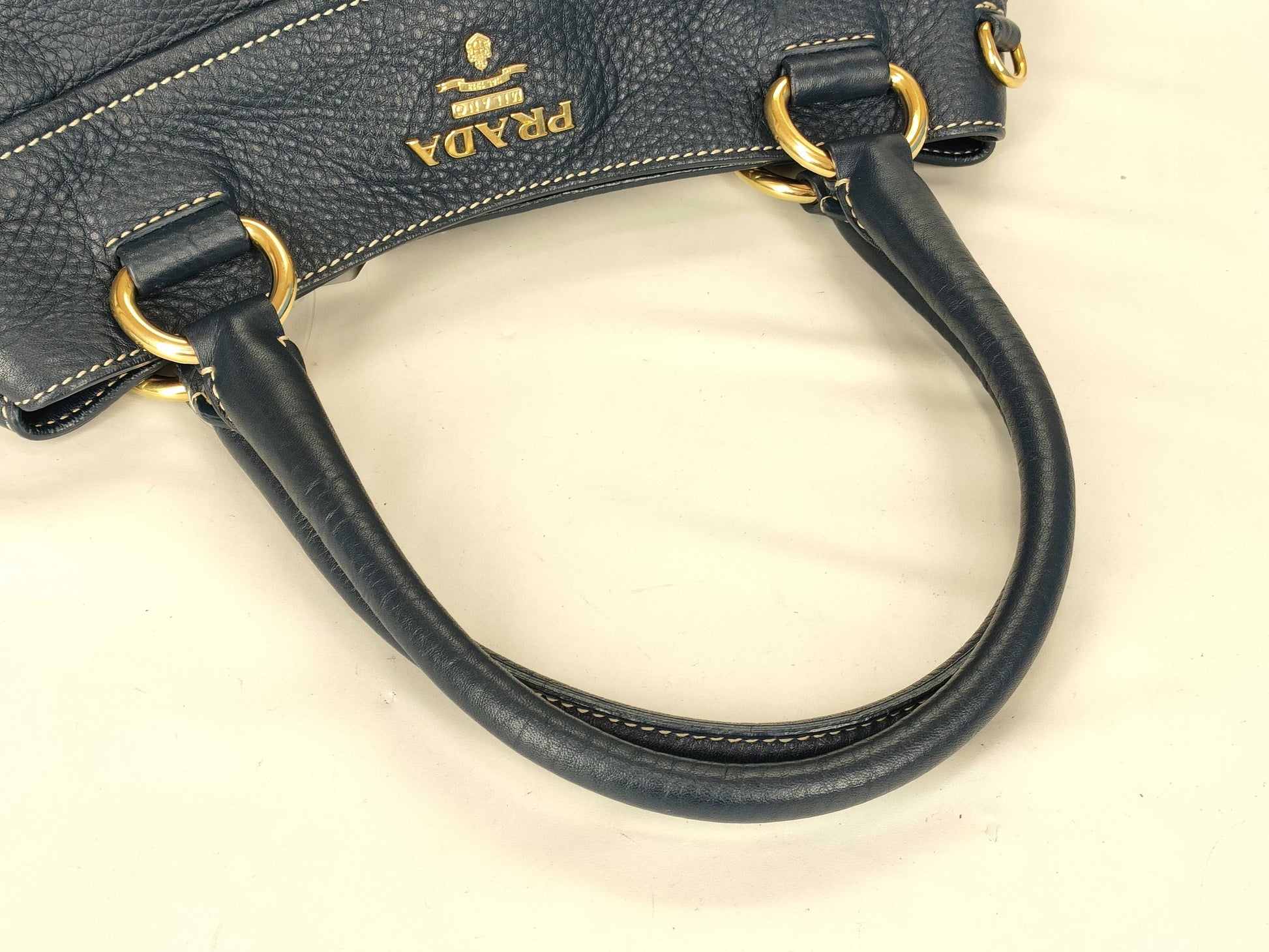 PRADA Vitello Navy Handbag