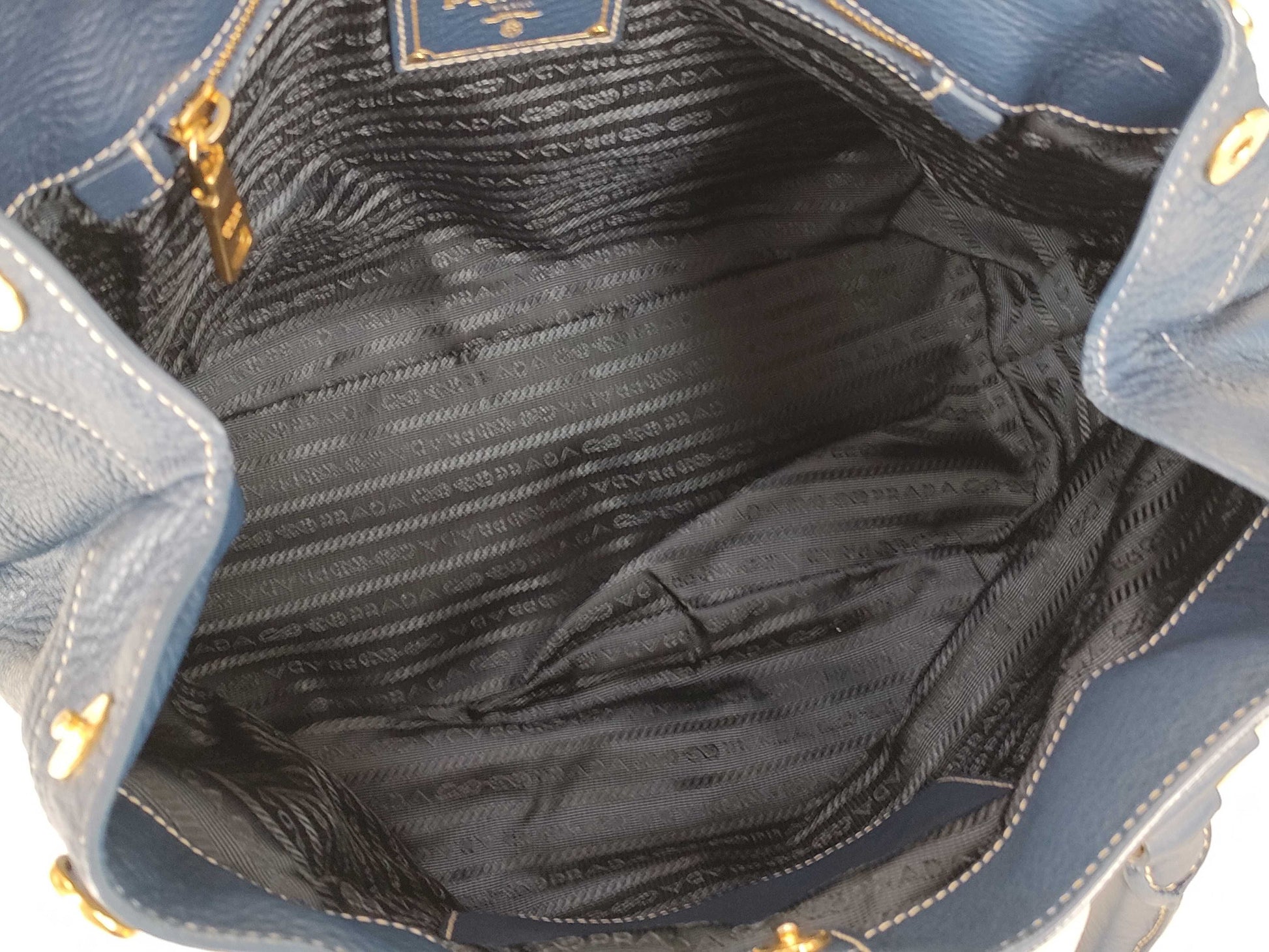 PRADA Vitello Navy Handbag