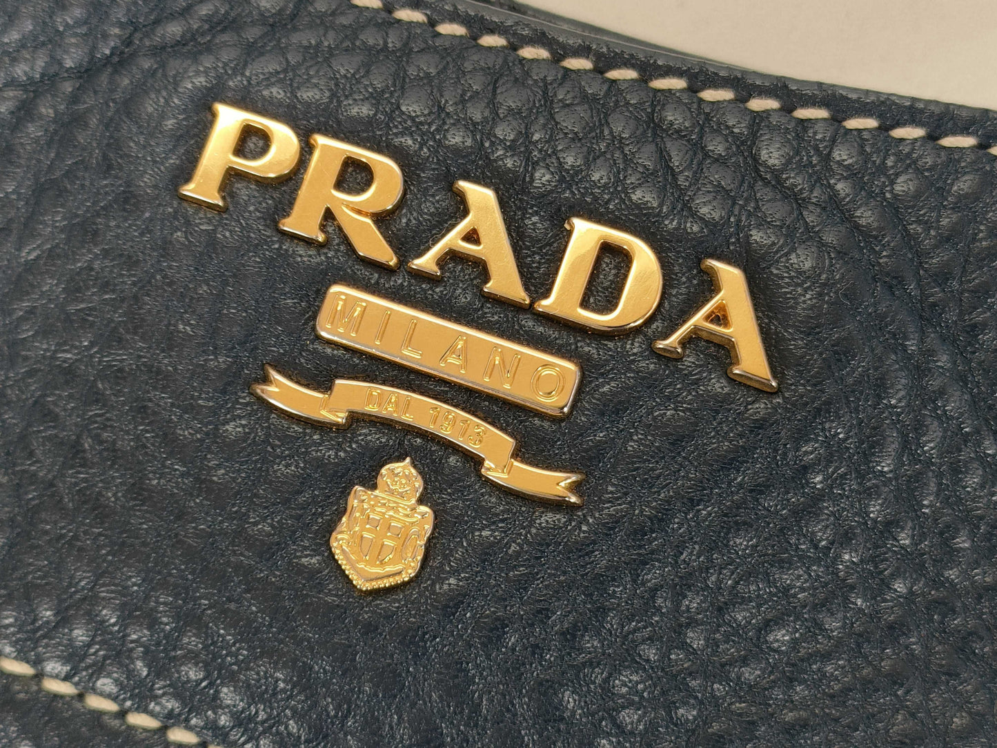 PRADA Vitello Navy Handbag