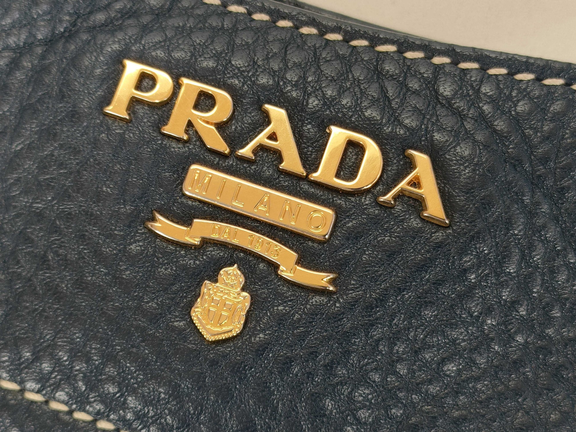 PRADA Vitello Navy Handbag