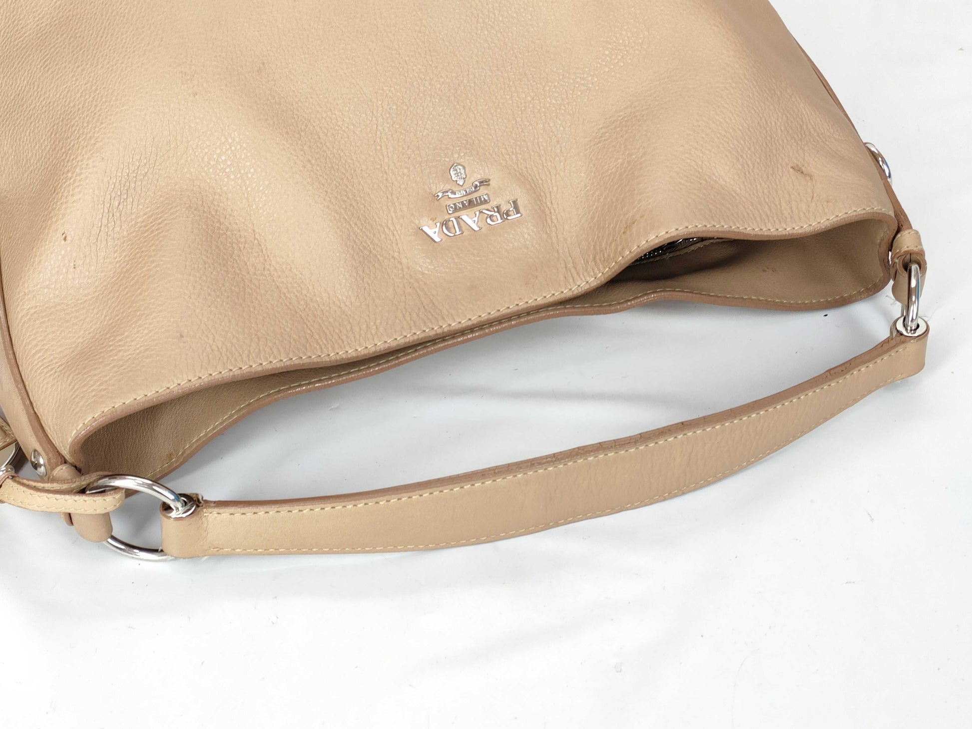PRADA Vitello One-Shoulder Beige Shoulder Bag