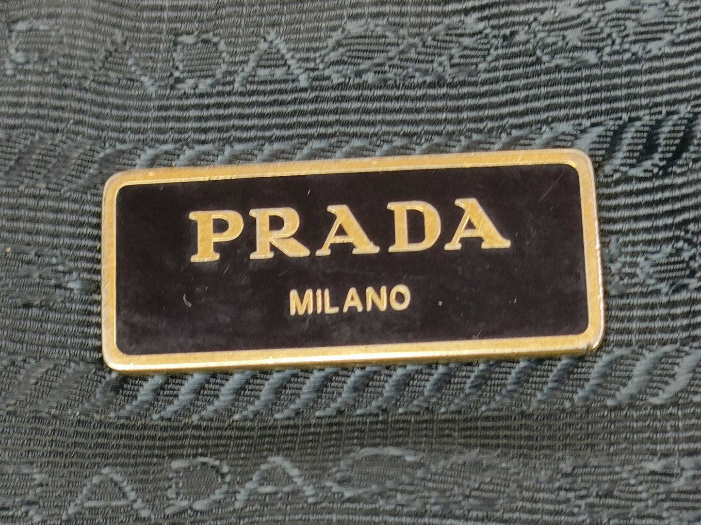 PRADA Nylon Prada Saffiano Combination Tote Bag Navy
