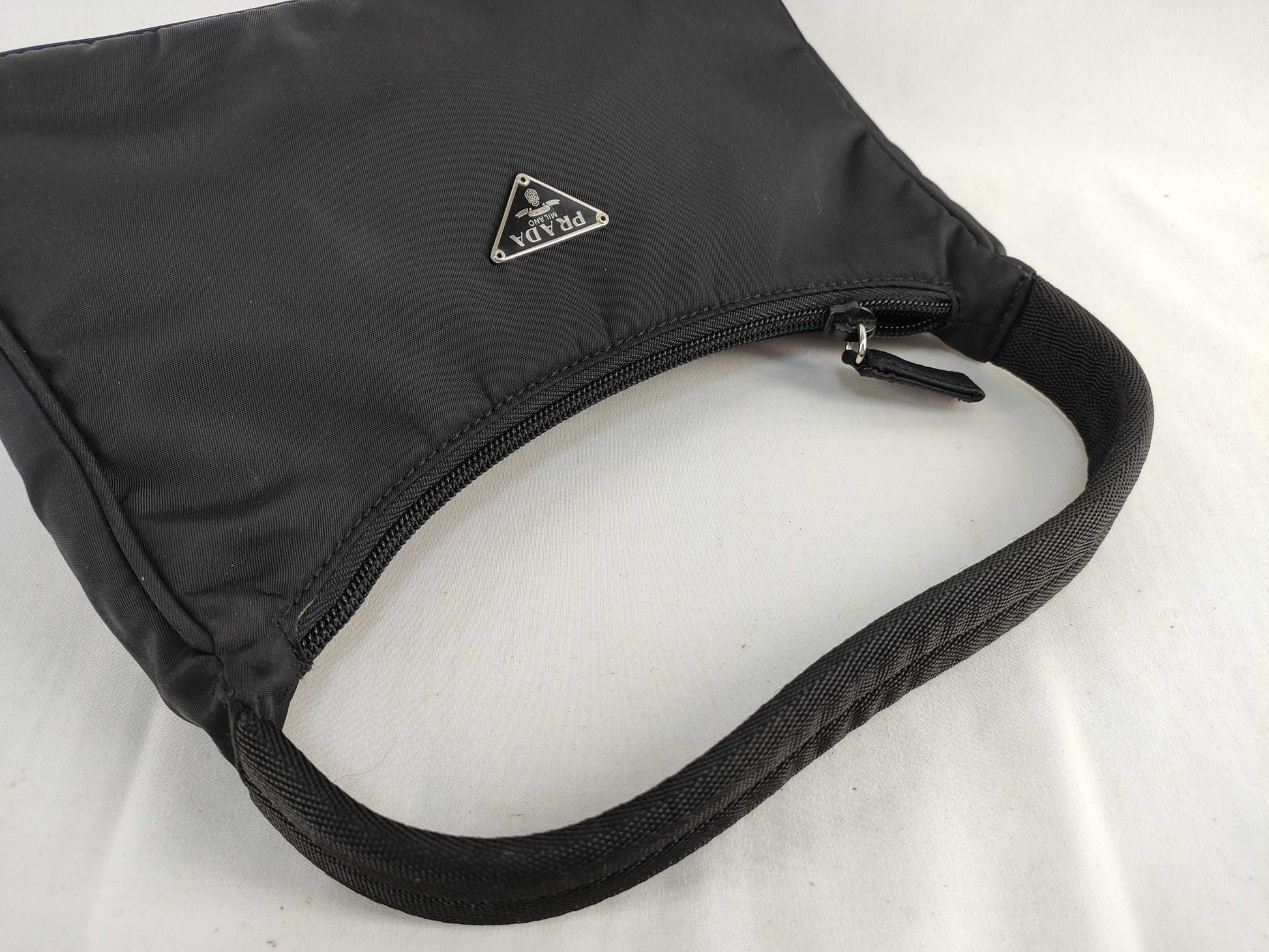 PRADA Prada Half Moon Accessory Pouch Black Pouch