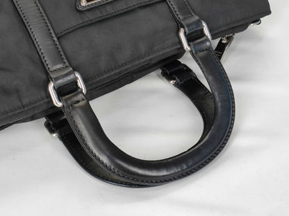 PRADA nylon Prada nylon calfskin black handbag
