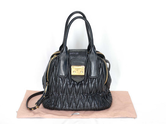 Miu Miu Matelasse 2-way Black Handbag