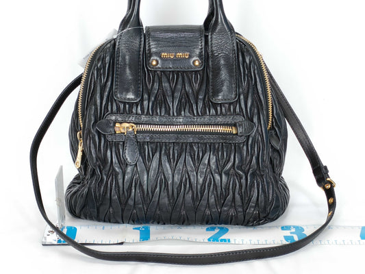 Miu Miu Matelasse 2-way Black Handbag