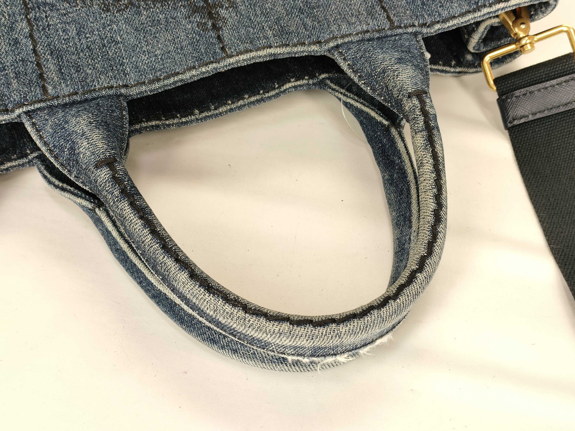 PRADA Prada Denim Canapa 2-way Tote Bag