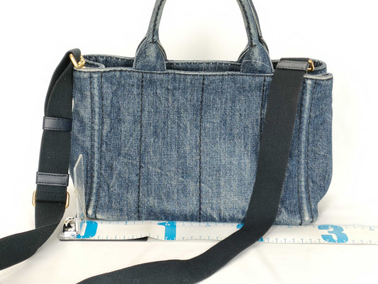 PRADA Prada Denim Canapa 2-way Tote Bag