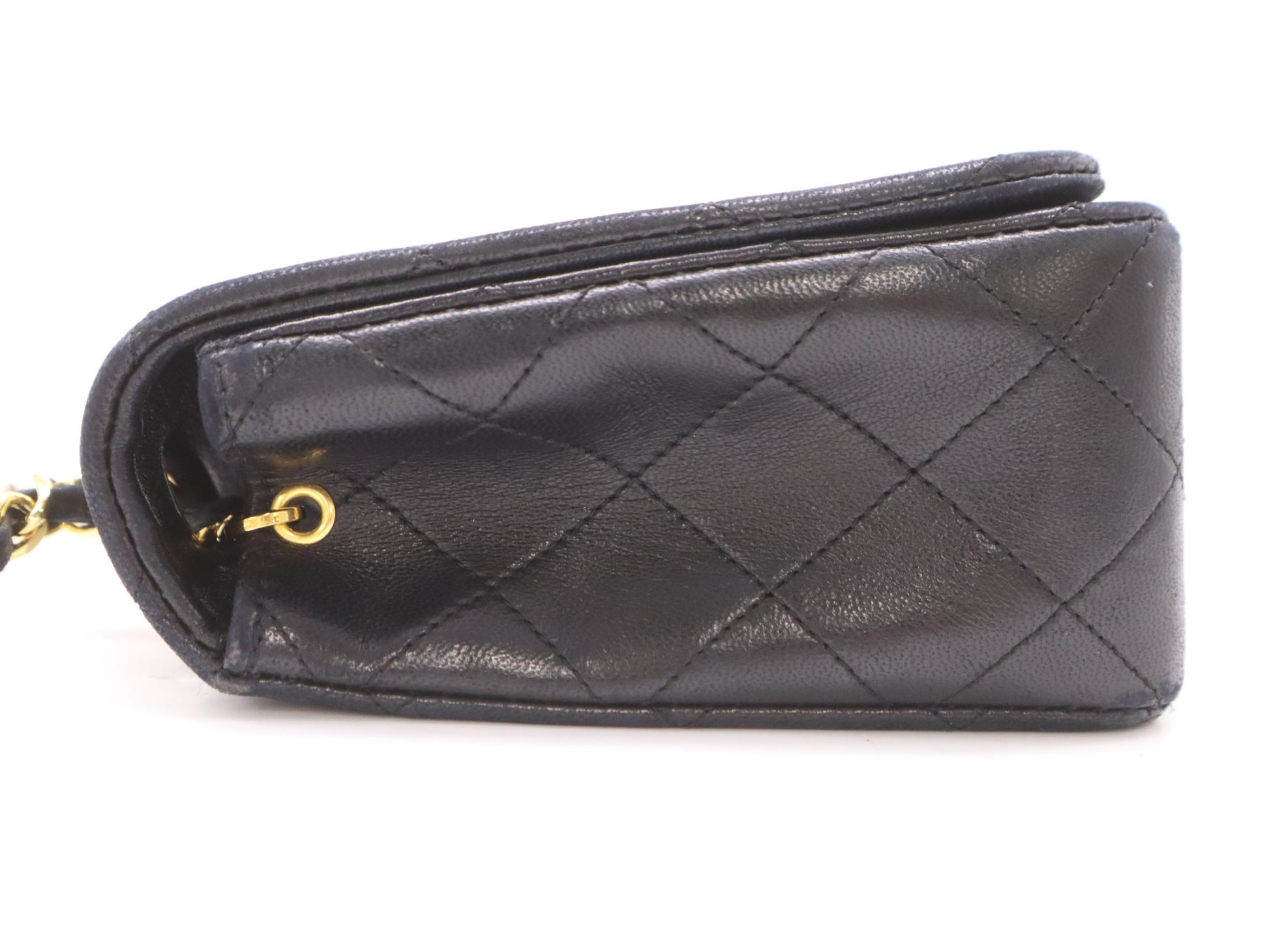 CHANEL Matelasse 23 Shoulder Bag with Full Flap, S-Chain, Turn Lock, GD Hardware, Black, Seal Marks, Card Number 1395084