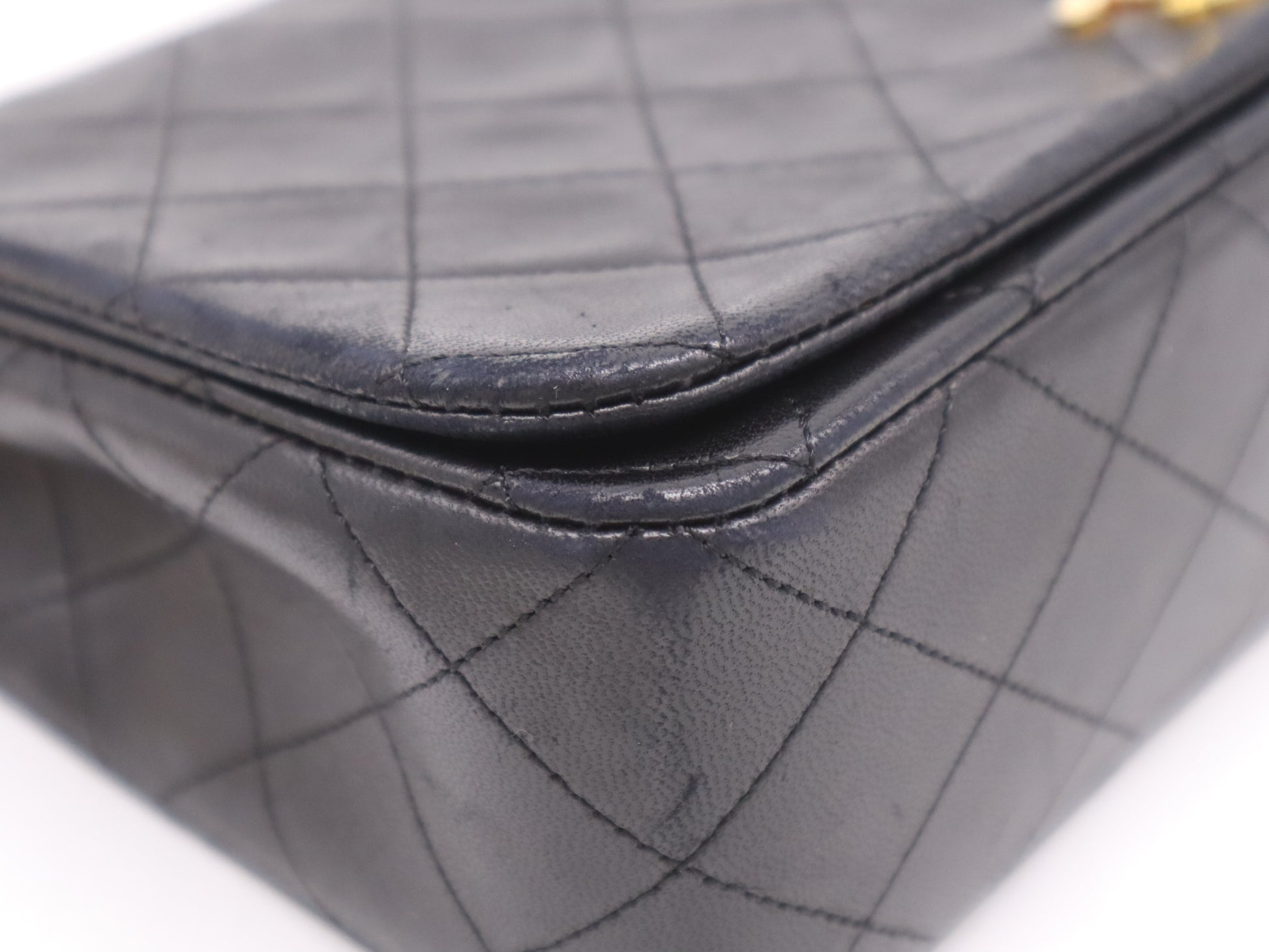 CHANEL Matelasse 23 Shoulder Bag with Full Flap, S-Chain, Turn Lock, GD Hardware, Black, Seal Marks, Card Number 1395084