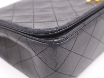 CHANEL Matelasse 23 Shoulder Bag with Full Flap, S-Chain, Turn Lock, GD Hardware, Black, Seal Marks, Card Number 1395084