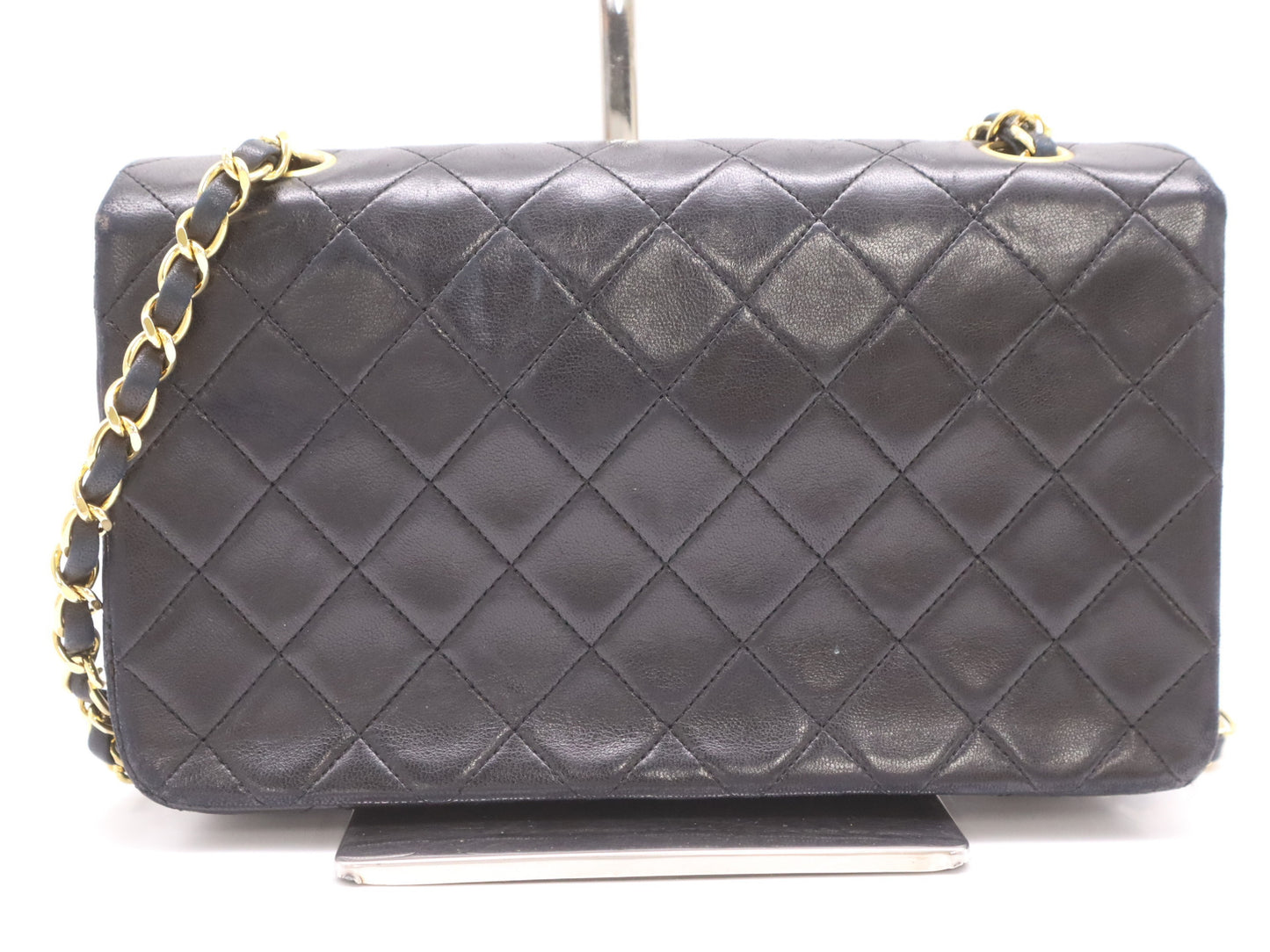 CHANEL Matelasse 23 Shoulder Bag with Full Flap, S-Chain, Turn Lock, GD Hardware, Black, Seal Marks, Card Number 1395084