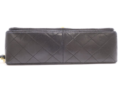 CHANEL Matelasse 23 Shoulder Bag with Full Flap, S-Chain, Turn Lock, GD Hardware, Black, Seal Marks, Card Number 1395084