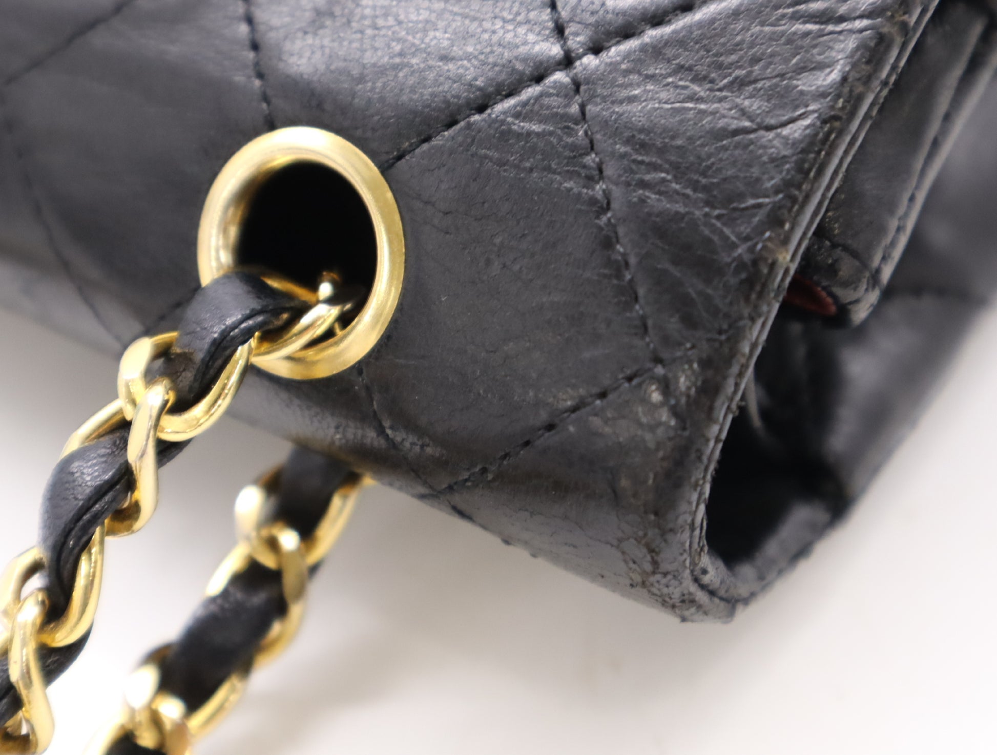 CHANEL Lambskin Matelasse 25 Shoulder Bag with Double Flap, Double Chain, Turn Lock, Gold Hardware, Black Seal, 0629131