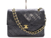 CHANEL Lambskin Matelasse 25 Shoulder Bag with Double Flap, Double Chain, Turn Lock, Gold Hardware, Black Seal, 0629131