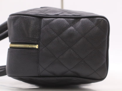 CHANEL A20997 Caviar Leather Bowling Bag with GD Hardware and Black Seal 10208571 Handbag