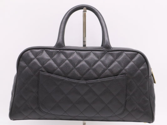 CHANEL A20997 Caviar Leather Bowling Bag with GD Hardware and Black Seal 10208571 Handbag