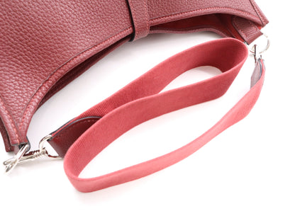 HERMES Evelyne 1PM Bordeaux Shoulder Bag with Silver Hardware, D Stamped, Year 2000, Box and Dust Bag Included
