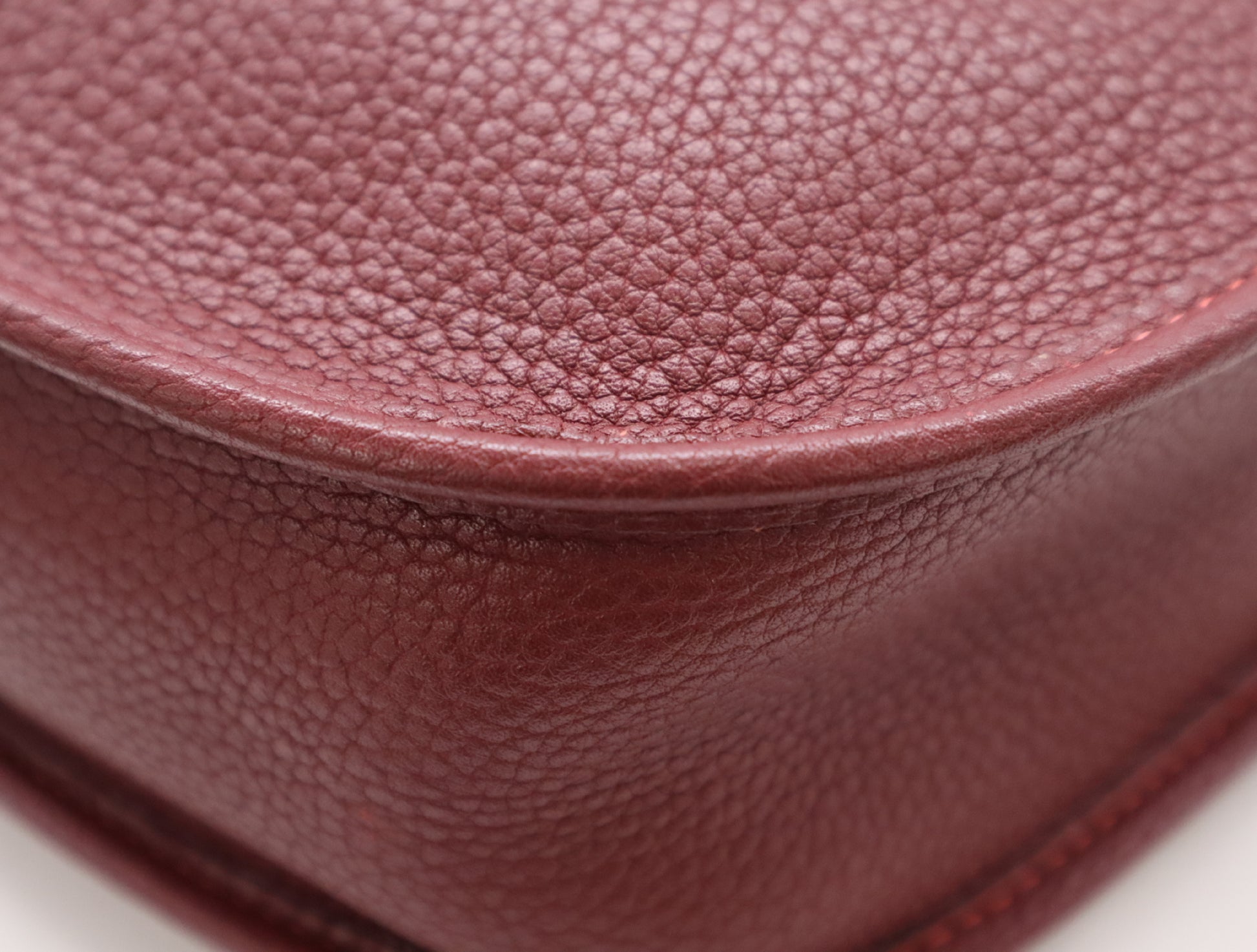 HERMES Evelyne 1PM Bordeaux Shoulder Bag with Silver Hardware, D Stamped, Year 2000, Box and Dust Bag Included