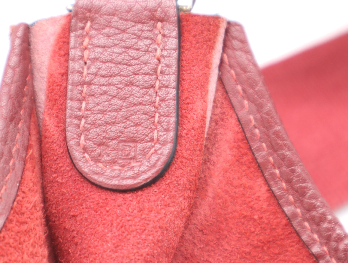 HERMES Evelyne 1PM Bordeaux Shoulder Bag with Silver Hardware, D Stamped, Year 2000, Box and Dust Bag Included
