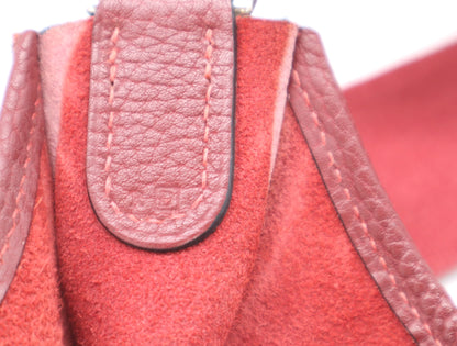 HERMES Evelyne 1PM Bordeaux Shoulder Bag with Silver Hardware, D Stamped, Year 2000, Box and Dust Bag Included