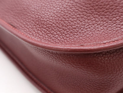 HERMES Evelyne 1PM Bordeaux Shoulder Bag with Silver Hardware, D Stamped, Year 2000, Box and Dust Bag Included