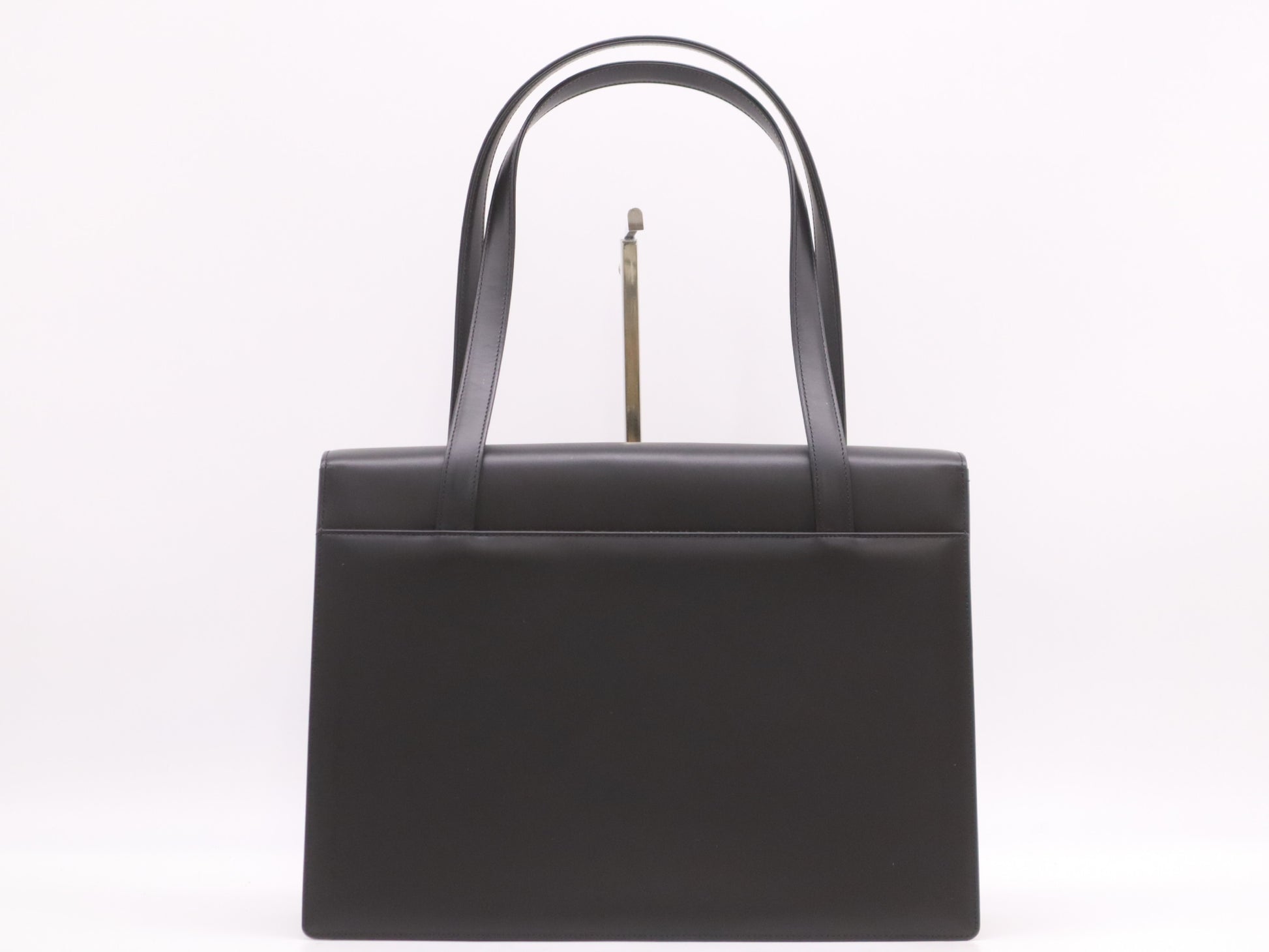 BURBERRY Canvas x Leather Nova Check Tote Bag Black Tote Bag