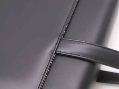 BURBERRY Canvas x Leather Nova Check Tote Bag Black Tote Bag