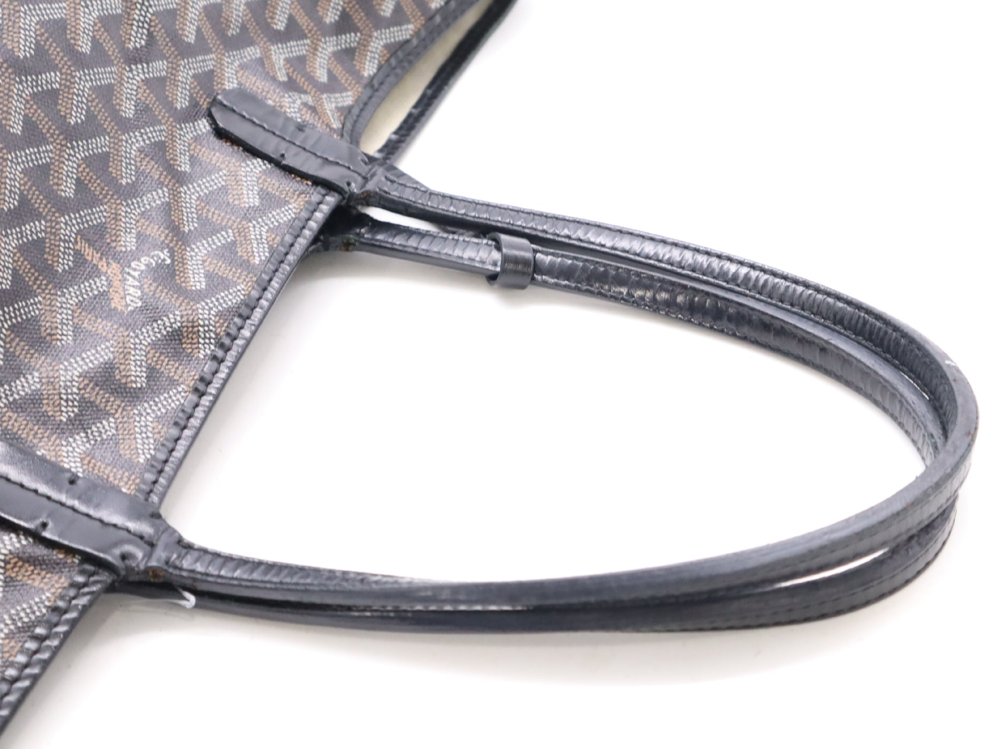 GOYARD Coated Canvas x Leather Saint Louis PM AMA LOUIS PM Tote Bag Black Tote Bag
