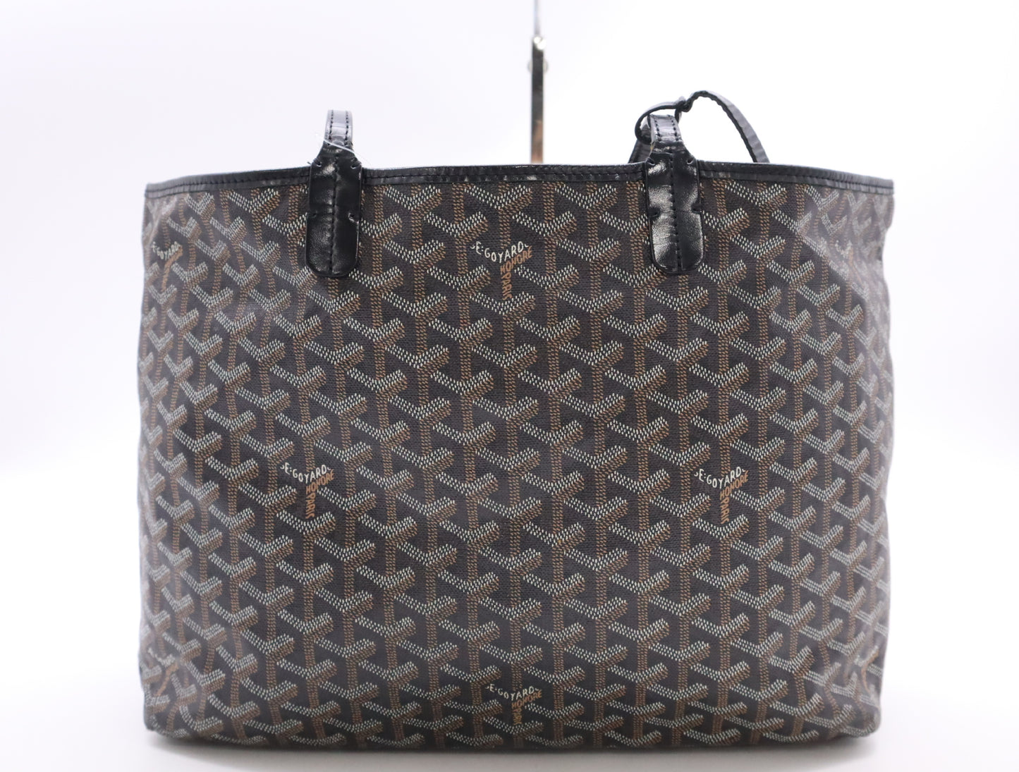GOYARD Coated Canvas x Leather Saint Louis PM AMA LOUIS PM Tote Bag Black Tote Bag