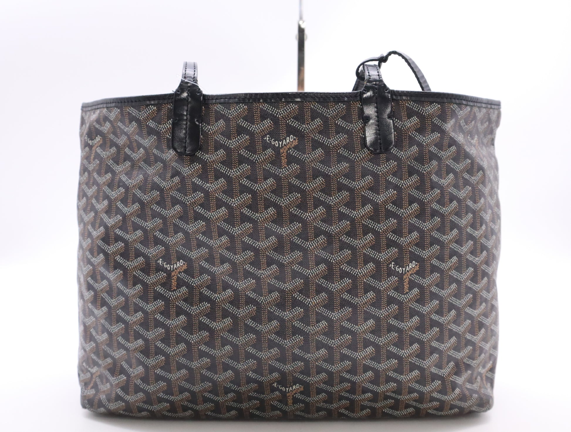 GOYARD Coated Canvas x Leather Saint Louis PM AMA LOUIS PM Tote Bag Black Tote Bag