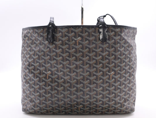 GOYARD Coated Canvas x Leather Saint Louis PM AMA LOUIS PM Tote Bag Black Tote Bag