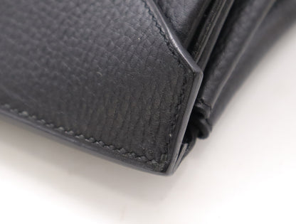 HERMES Taurillon Clemence B Stamped Birkin 35 Black Handbag with Dust Bag