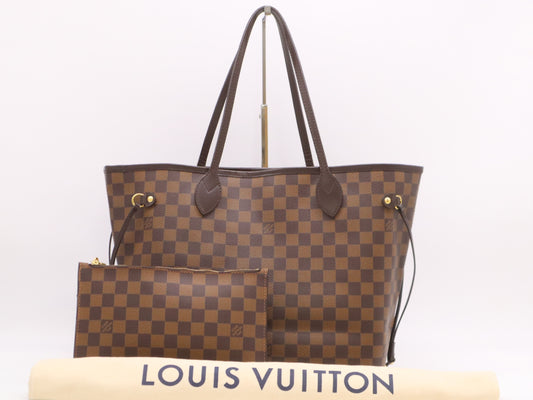LOUIS VUITTON N40599 Damier Neverfull MM Tote Bag with Pouch and Dust Bag