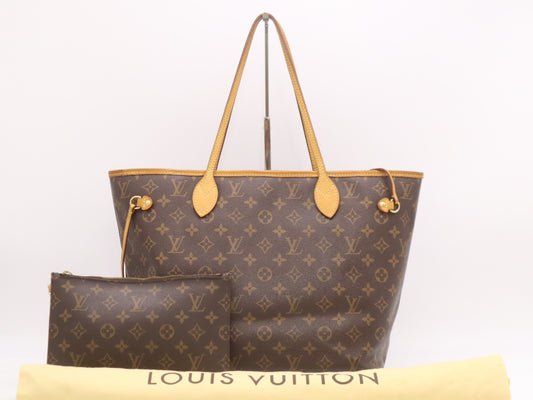 LOUIS VUITTON M40996 Monogram Neverfull MM Fuchsia Tote Bag with Pouch and Dust Bag