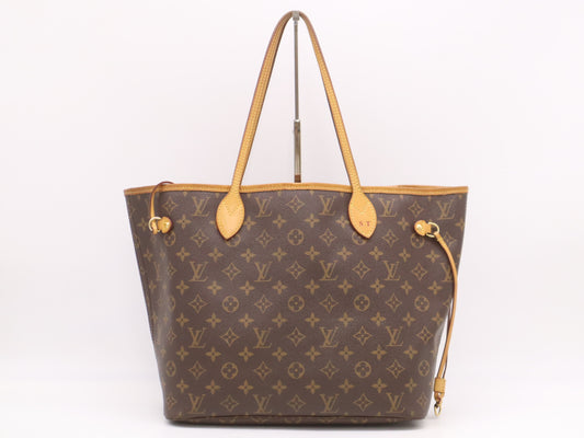 LOUIS VUITTON M40996 Monogram Neverfull MM Fuchsia Tote Bag with Pouch and Dust Bag