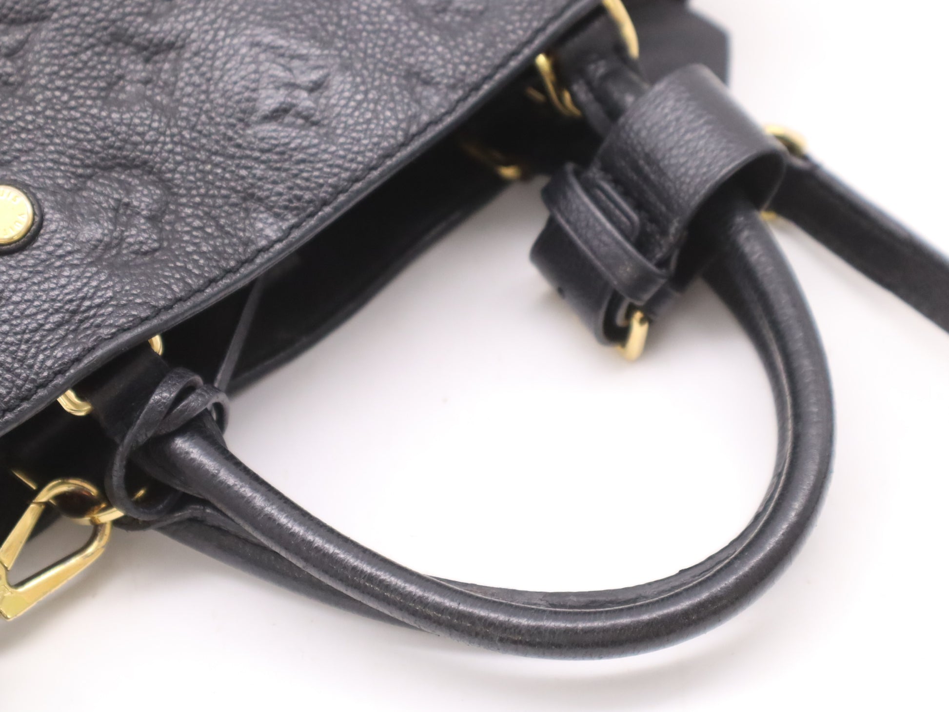 LOUIS VUITTON M41053 Monogram Empreinte Montaigne BB Noir Handbag with RFID Response Verified, SP3187