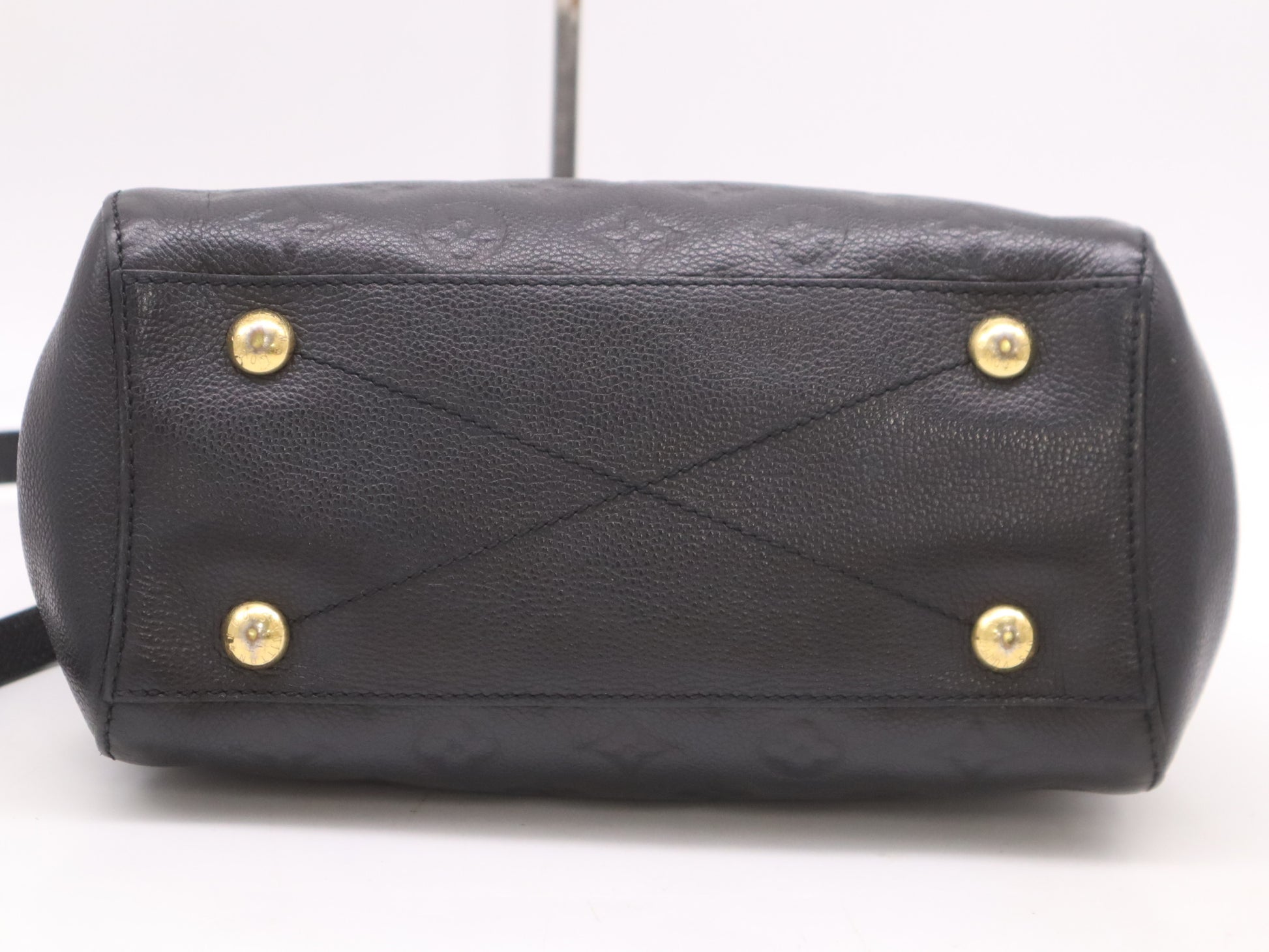 LOUIS VUITTON M41053 Monogram Empreinte Montaigne BB Noir Handbag with RFID Response Verified, SP3187