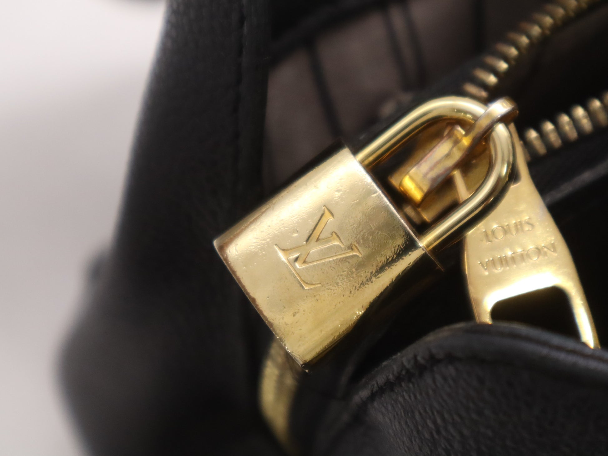 LOUIS VUITTON M41053 Monogram Empreinte Montaigne BB Noir Handbag with RFID Response Verified, SP3187