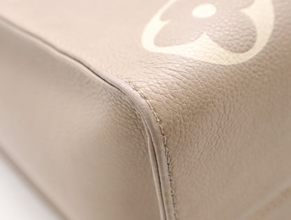 LOUIS VUITTON M45494 Empreinte Giant on the Go MM Tourterelle Creme Tote Bag