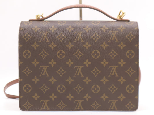 LOUIS VUITTON M51185 Monogram Monceau Handbag with Shoulder Strap and Key