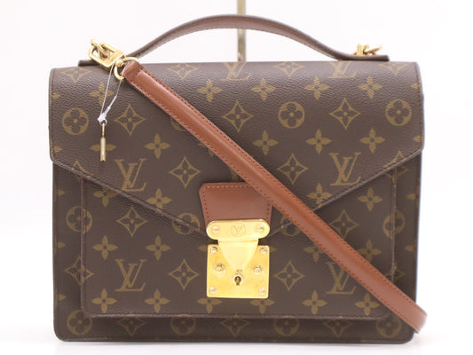 LOUIS VUITTON M51185 Monogram Monceau Handbag with Shoulder Strap and Key