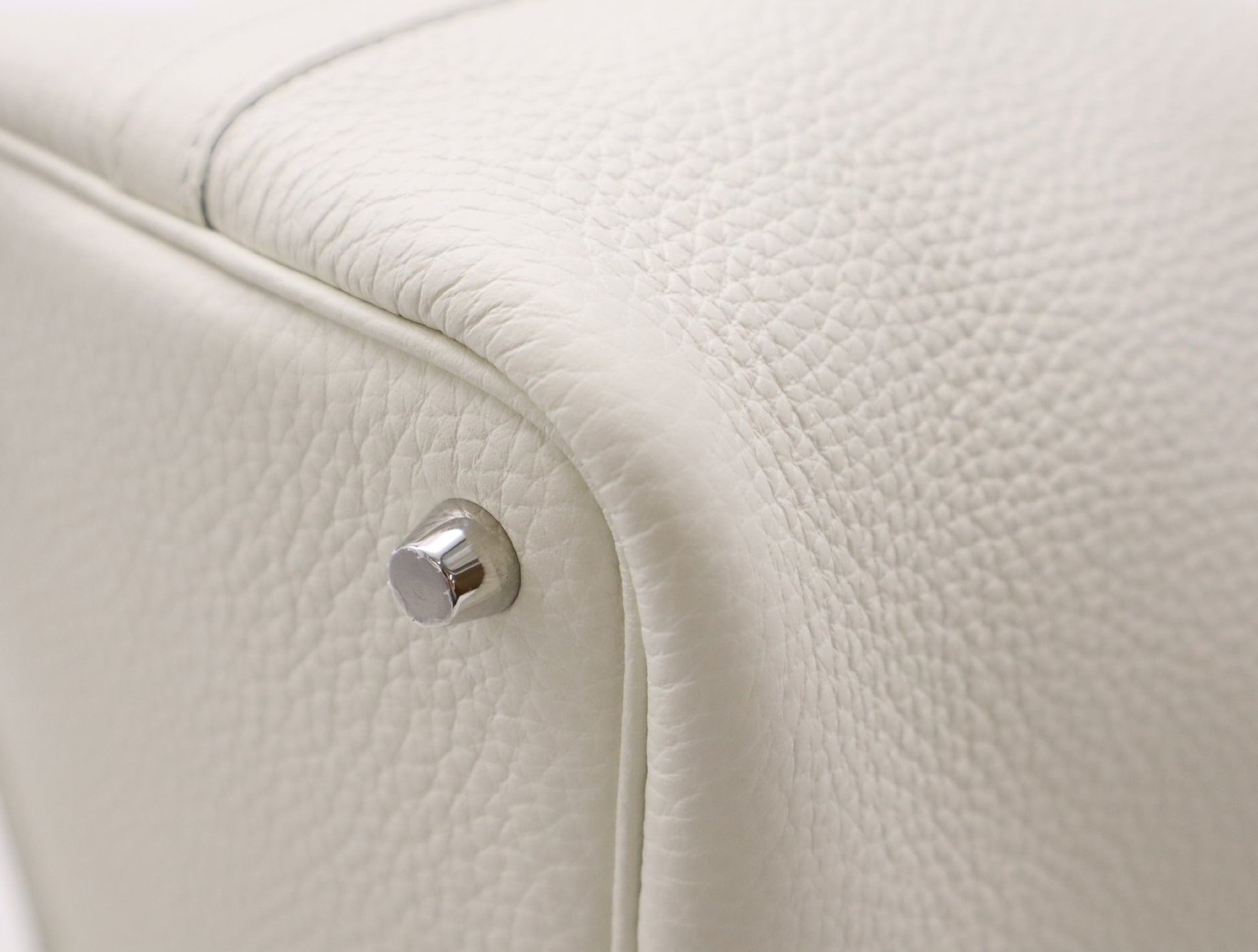 HERMES Picotin Lock PM Handbag, Double Stamp, 2024, Taurillon Leather, Silver Hardware, White, Handbag