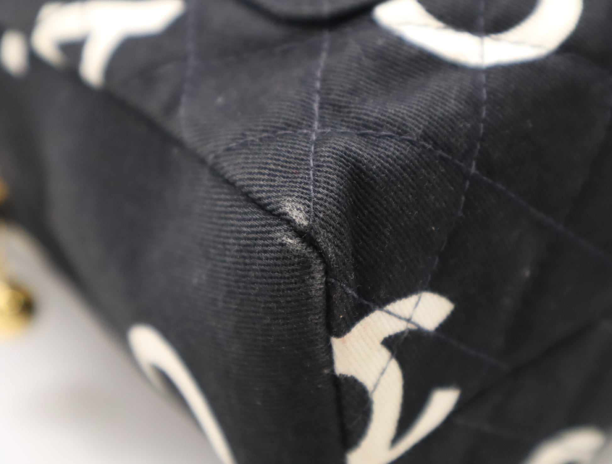 CHANEL Logo Coco Mark Handbag, Canvas, GD Hardware, Black, Sticker, Card, 4835518, Card Included