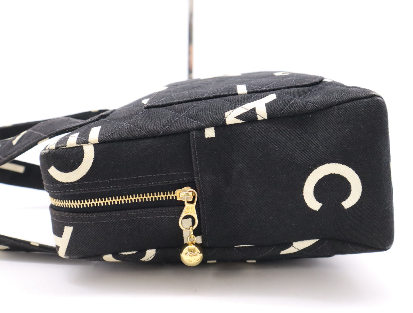 CHANEL Logo Coco Mark Handbag, Canvas, GD Hardware, Black, Sticker, Card, 4835518, Card Included